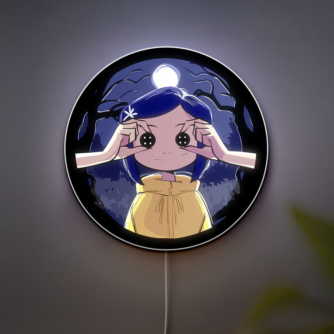 Coraline Inspired 3D Light Box - Creepy Cute LED Night Light, Movie Themed Room Decor for Gothic & Anime Fans