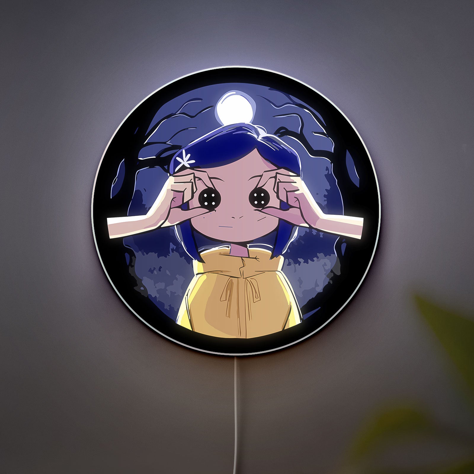 Coraline Inspired 3D Light Box - Creepy Cute LED Night Light, Movie Themed Room Decor for Gothic & Anime Fans