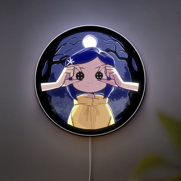 Coraline Inspired 3D Light Box - Creepy Cute LED Night Light, Movie Themed Room Decor for Gothic & Anime Fans