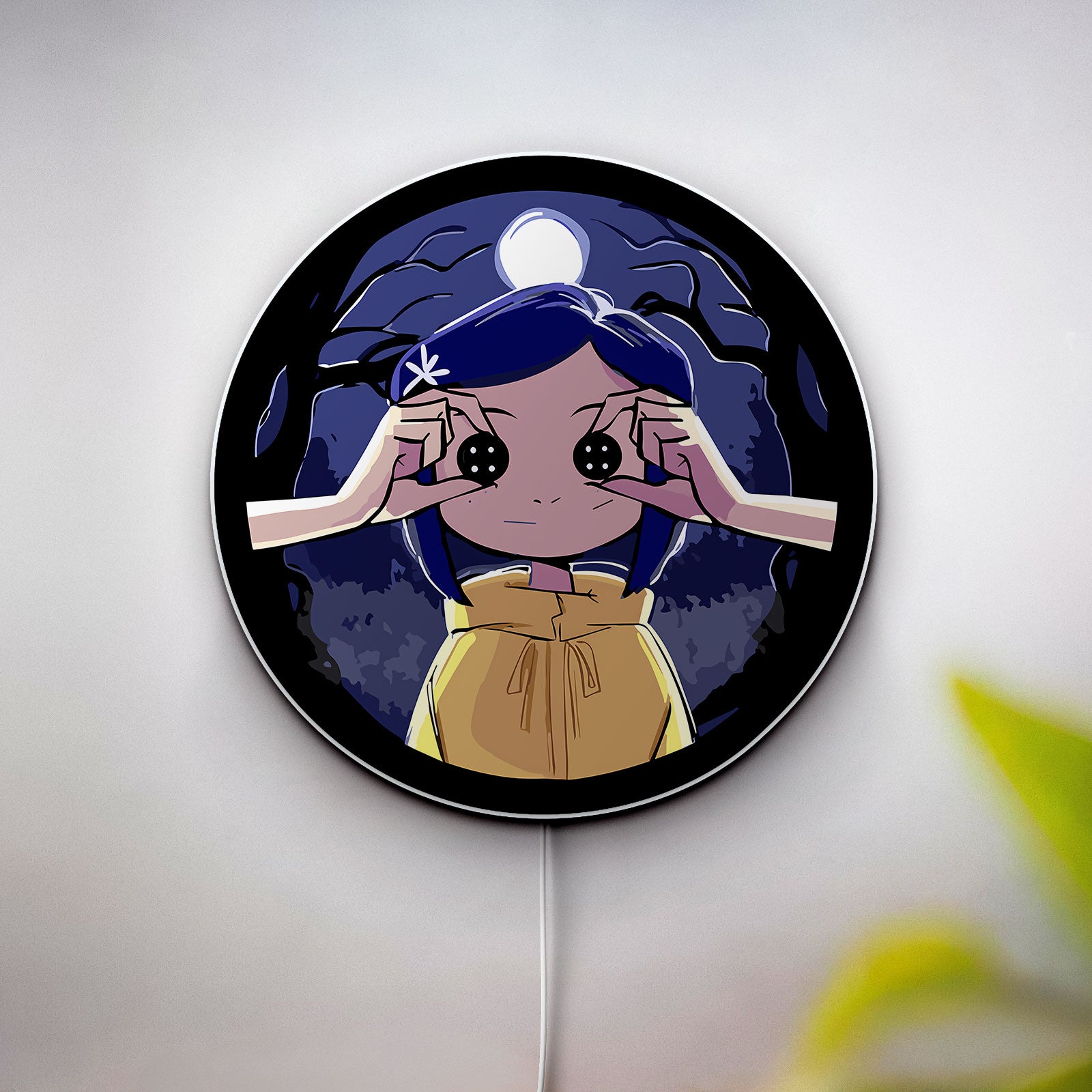 Coraline Inspired 3D Light Box - Creepy Cute LED Night Light, Movie Themed Room Decor for Gothic & Anime Fans