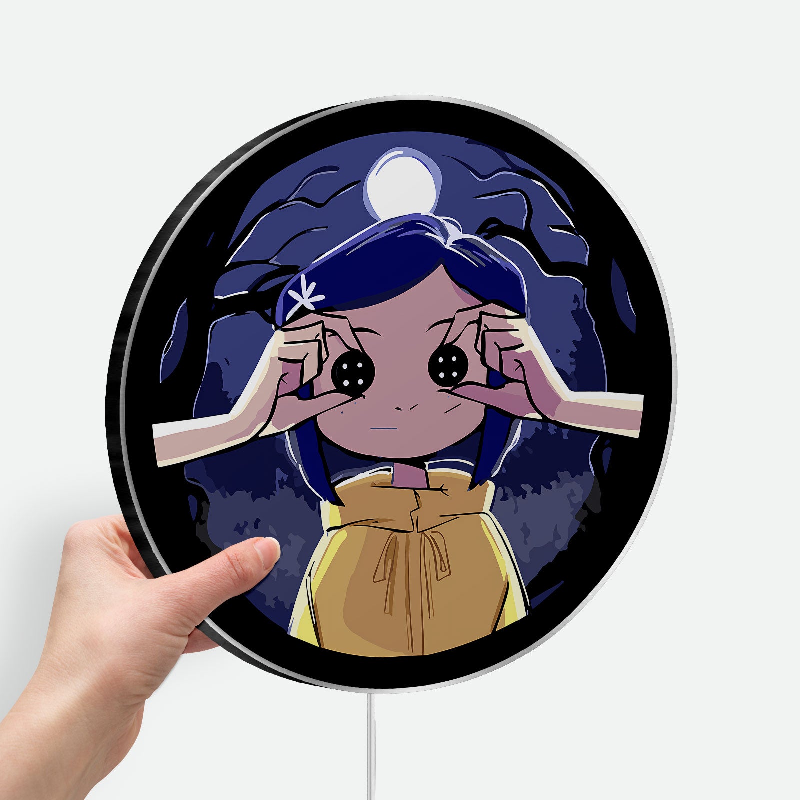 Coraline Inspired 3D Light Box - Creepy Cute LED Night Light, Movie Themed Room Decor for Gothic & Anime Fans