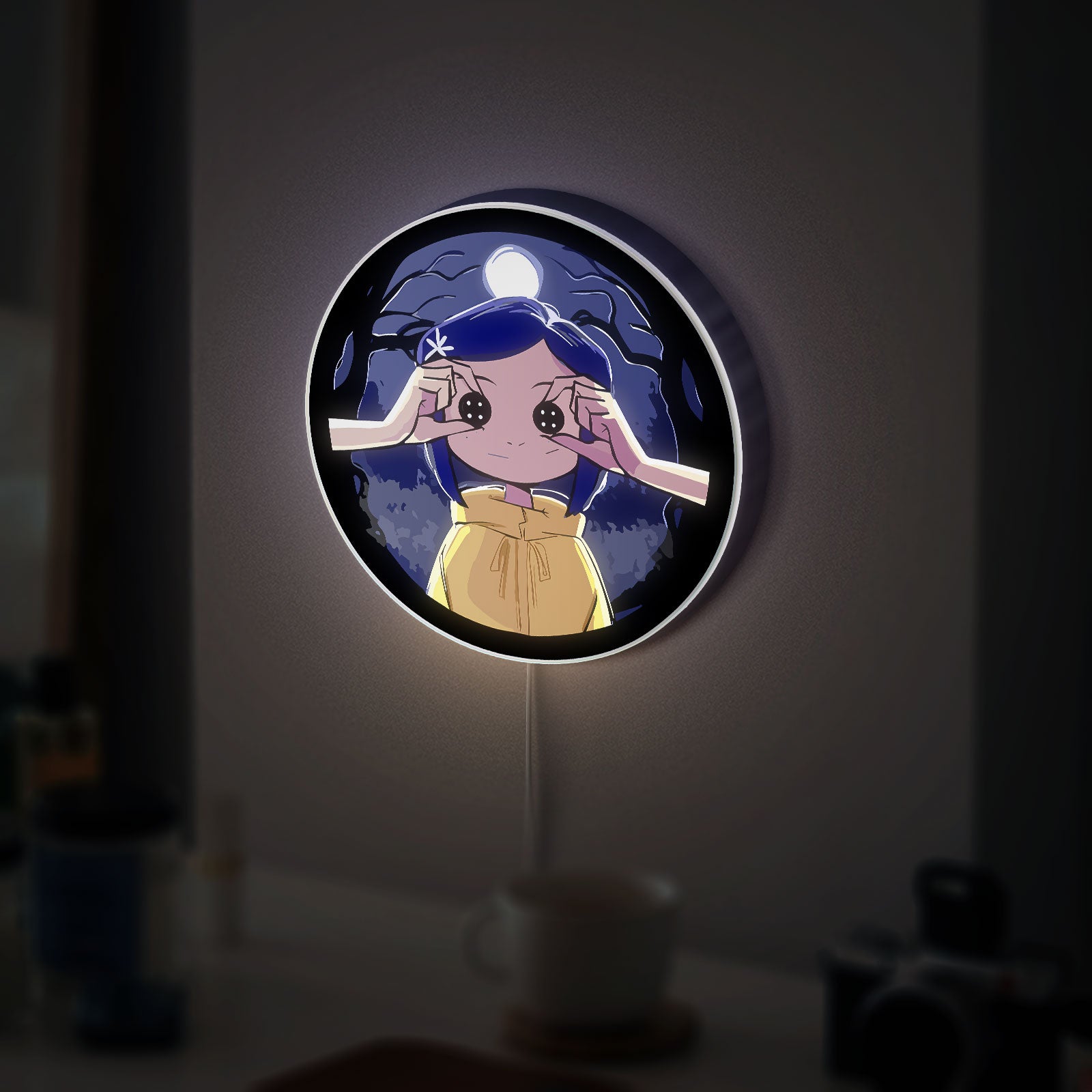 Coraline Inspired 3D Light Box - Creepy Cute LED Night Light, Movie Themed Room Decor for Gothic & Anime Fans