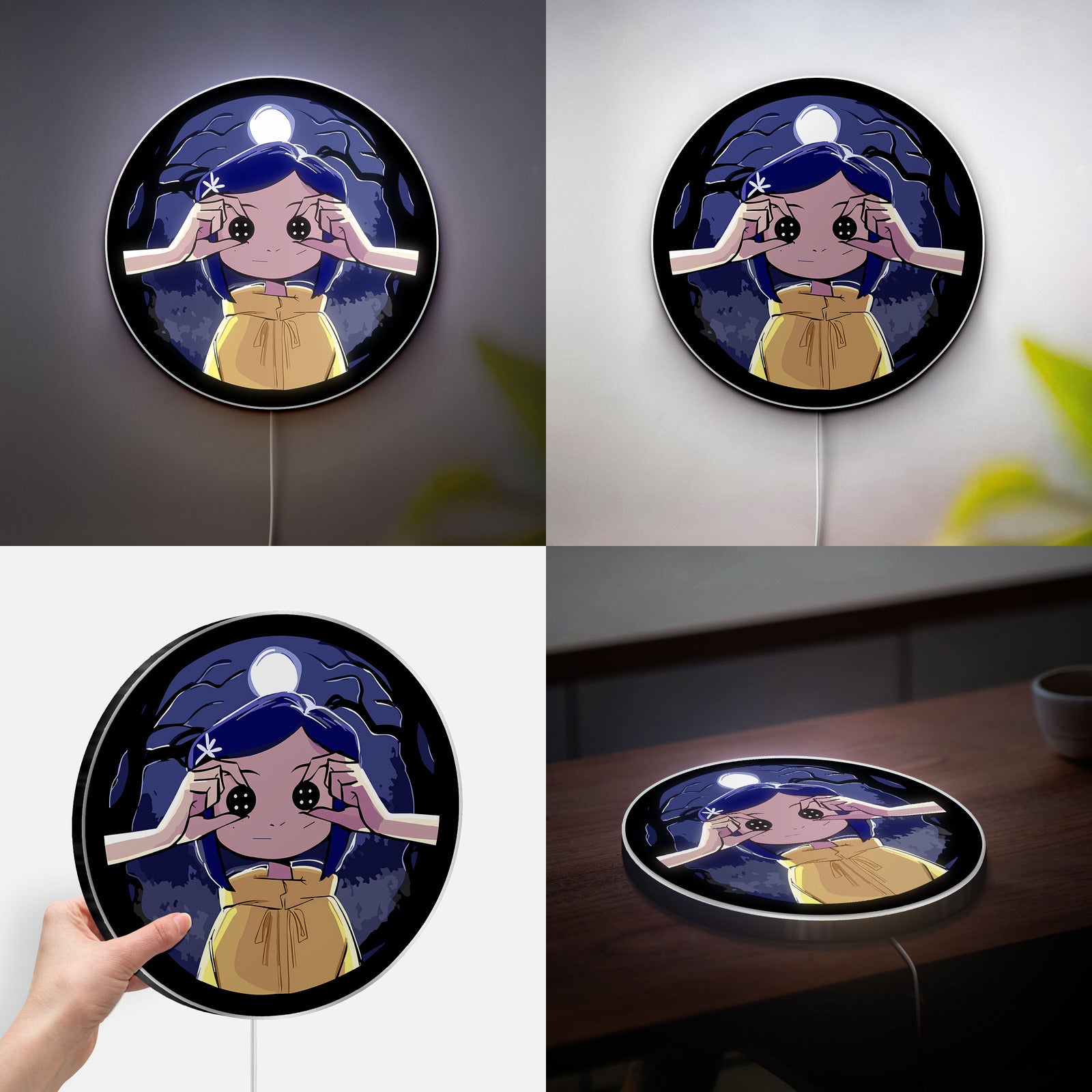 Coraline Inspired 3D Light Box - Creepy Cute LED Night Light, Movie Themed Room Decor for Gothic & Anime Fans