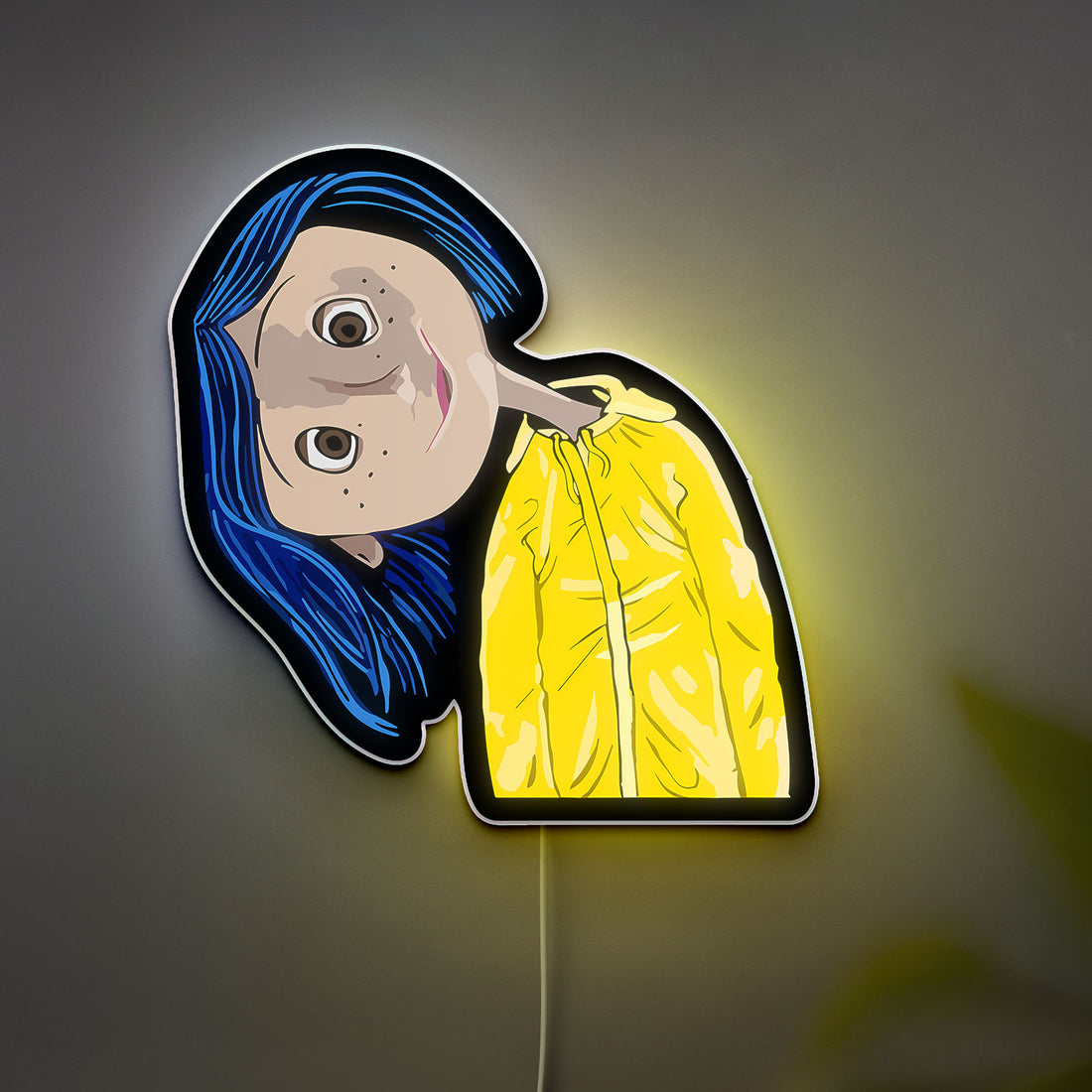 Coraline Inspired 3D Light Box - Creepy Cute LED Night Light, Movie Themed Decor for Gothic & Anime Fans