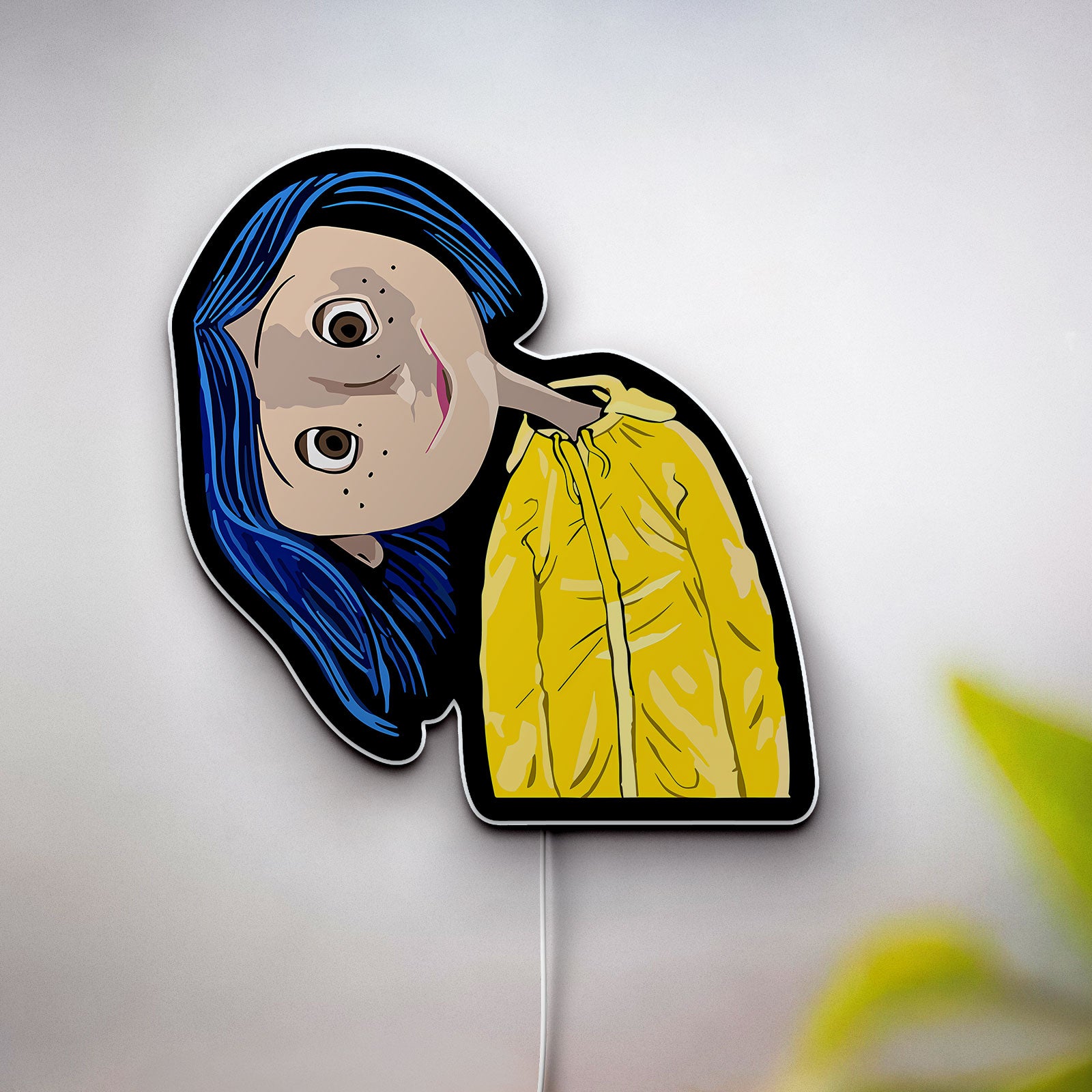 Coraline Inspired 3D Light Box - Creepy Cute LED Night Light, Movie Themed Decor for Gothic & Anime Fans