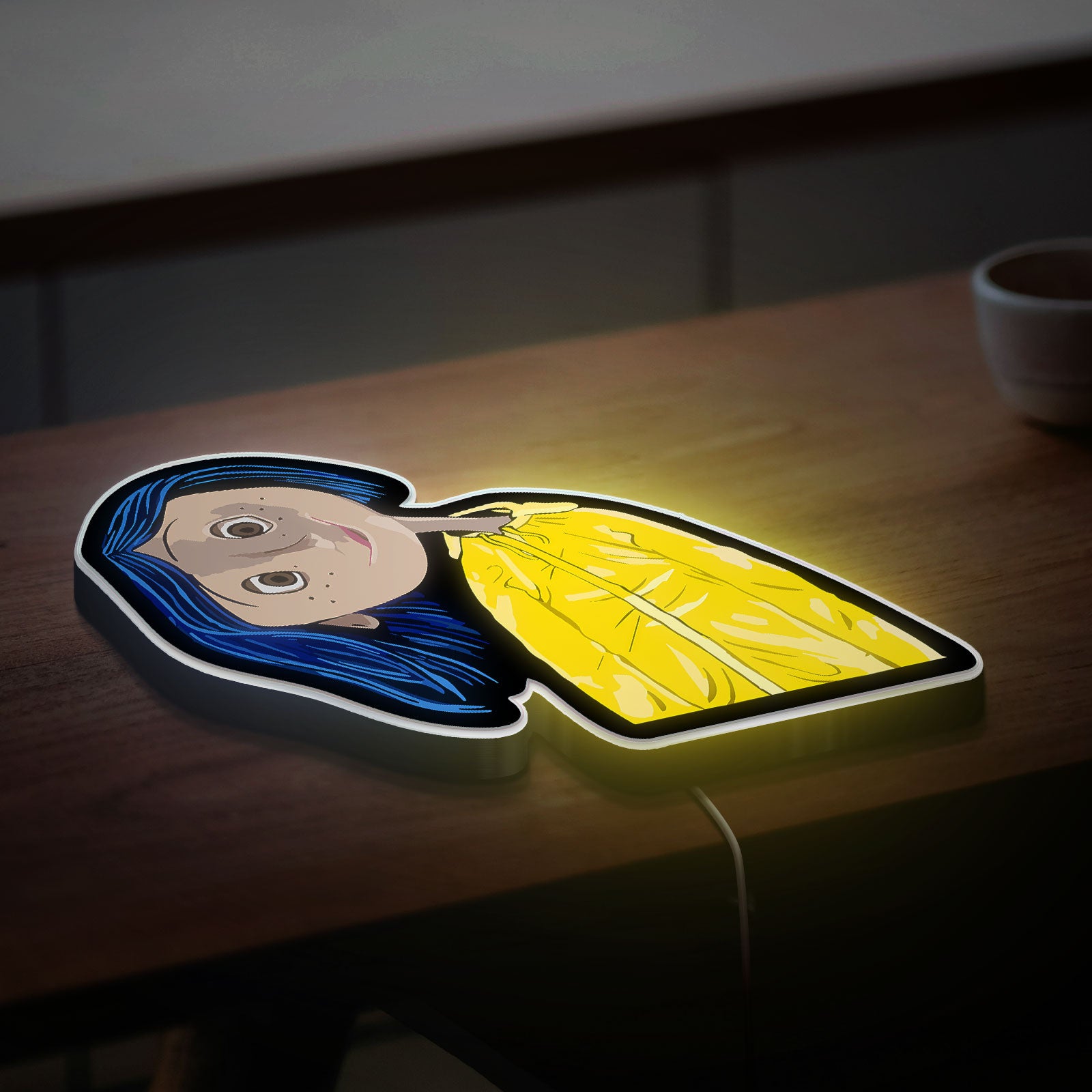 Coraline Inspired 3D Light Box - Creepy Cute LED Night Light, Movie Themed Decor for Gothic & Anime Fans