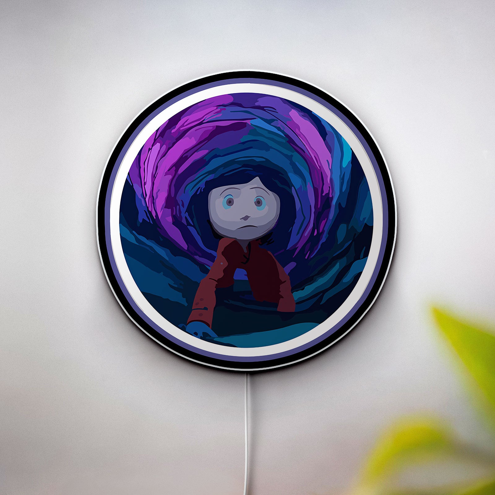 Coraline Inspired 3D Light Box - Creepy Cute LED Night Light, Movie Themed Decor for Gothic Kids Room & Tim Burton Fans