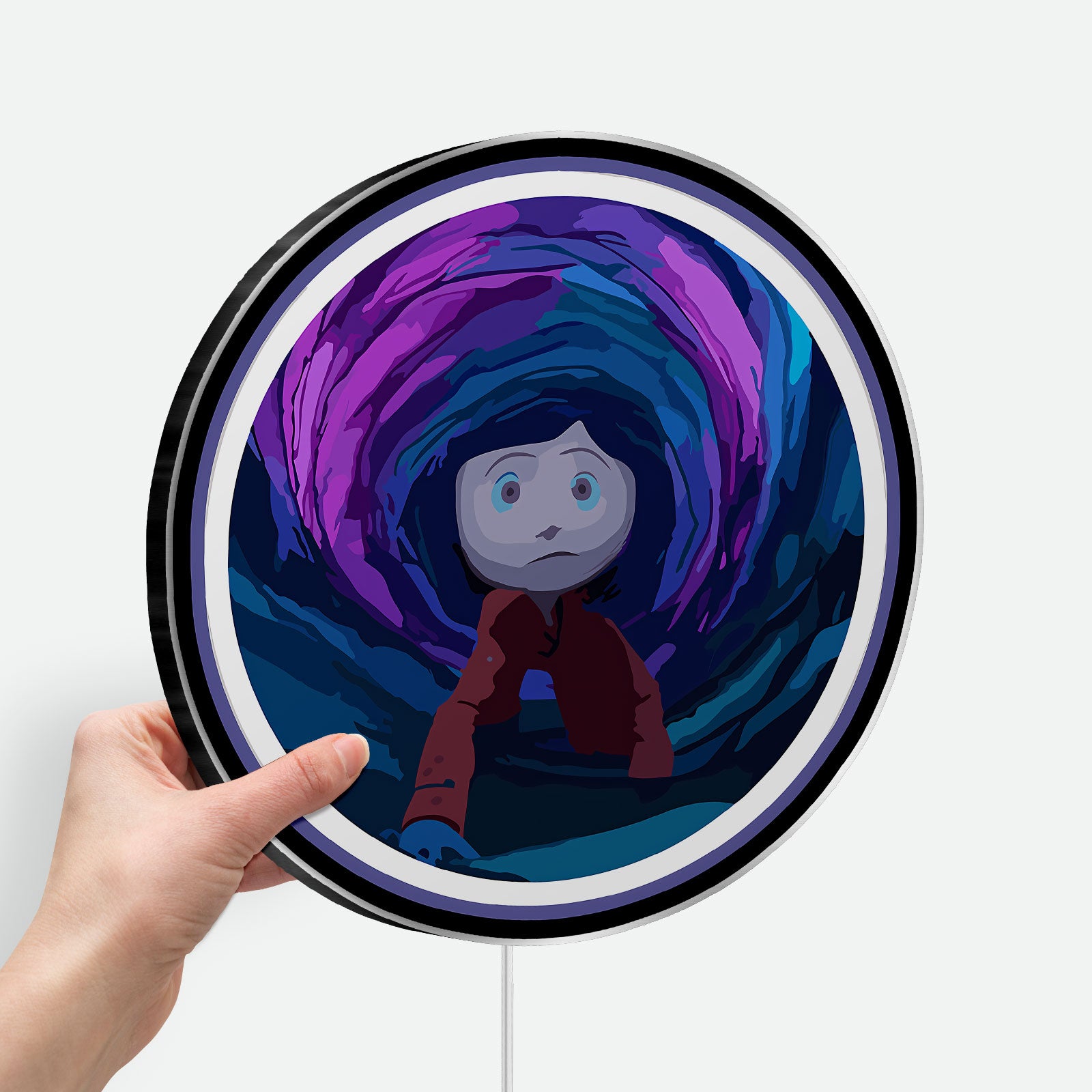 Coraline Inspired 3D Light Box - Creepy Cute LED Night Light, Movie Themed Decor for Gothic Kids Room & Tim Burton Fans