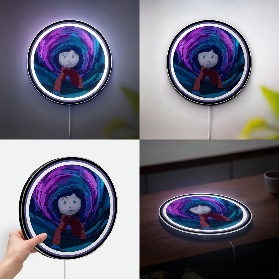 Coraline Inspired 3D Light Box - Creepy Cute LED Night Light, Movie Themed Decor for Gothic Kids Room & Tim Burton Fans