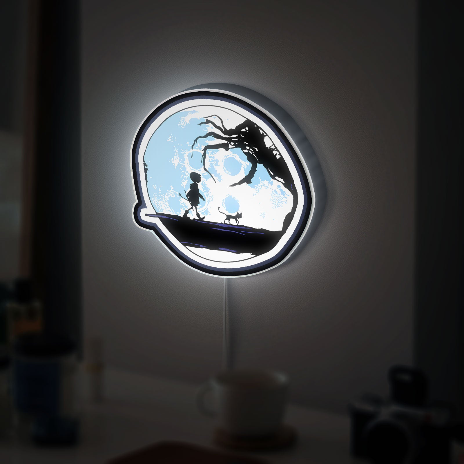 Coraline 3D Light Box - Creepy Cute LED Night Light, Movie Inspired Decor for Gothic Rooms & Stop Motion Animation Fans