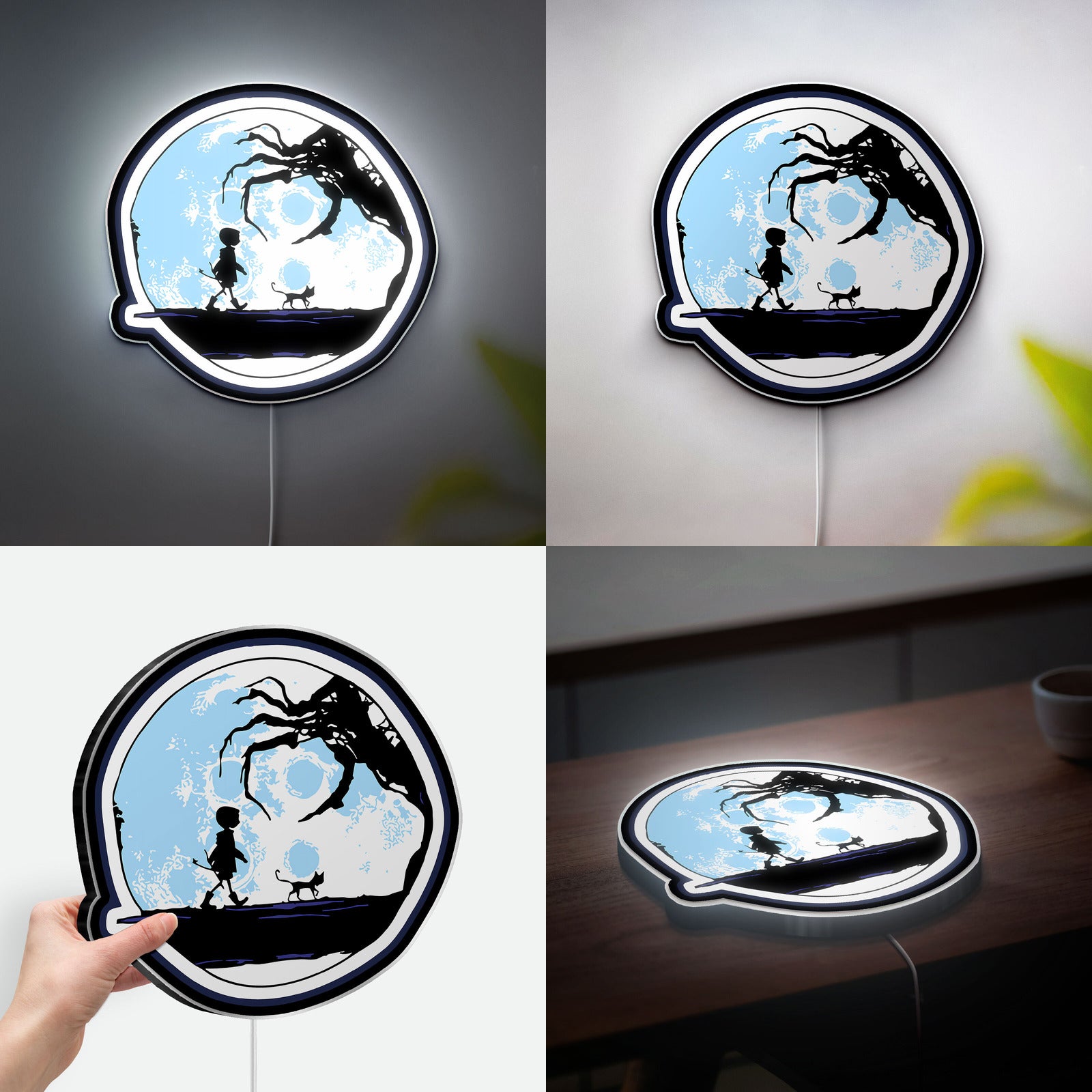 Coraline 3D Light Box - Creepy Cute LED Night Light, Movie Inspired Decor for Gothic Rooms & Stop Motion Animation Fans
