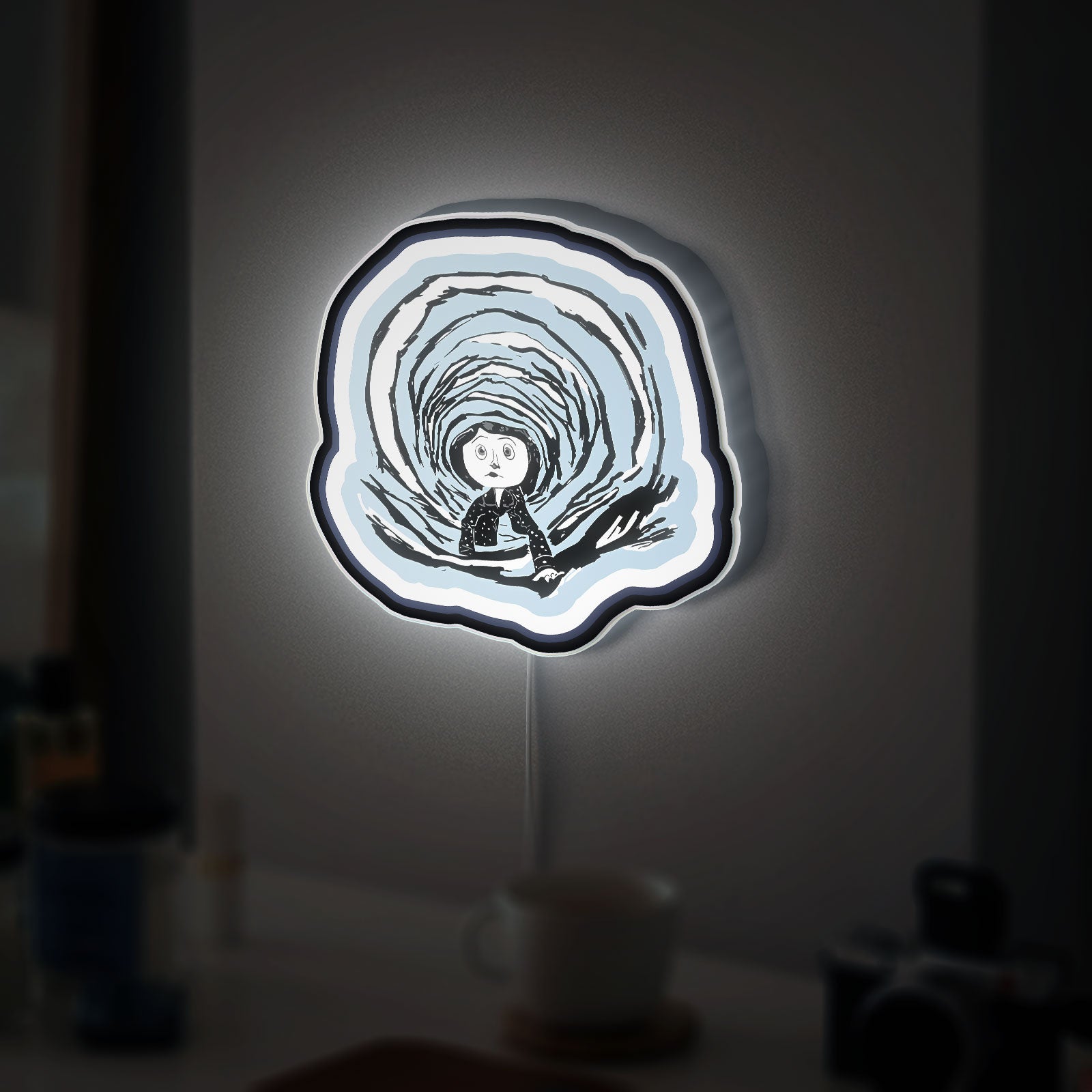 Coraline 3D Light Box - Creepy Cute LED Night Light, Movie Inspired Decor for Kids Room, Unique Gift for Tim Burton Fans 