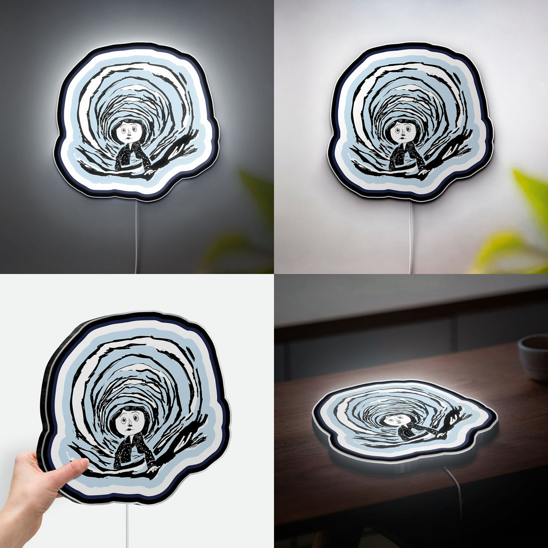 Coraline 3D Light Box - Creepy Cute LED Night Light, Movie Inspired Decor for Kids Room, Unique Gift for Tim Burton Fans 