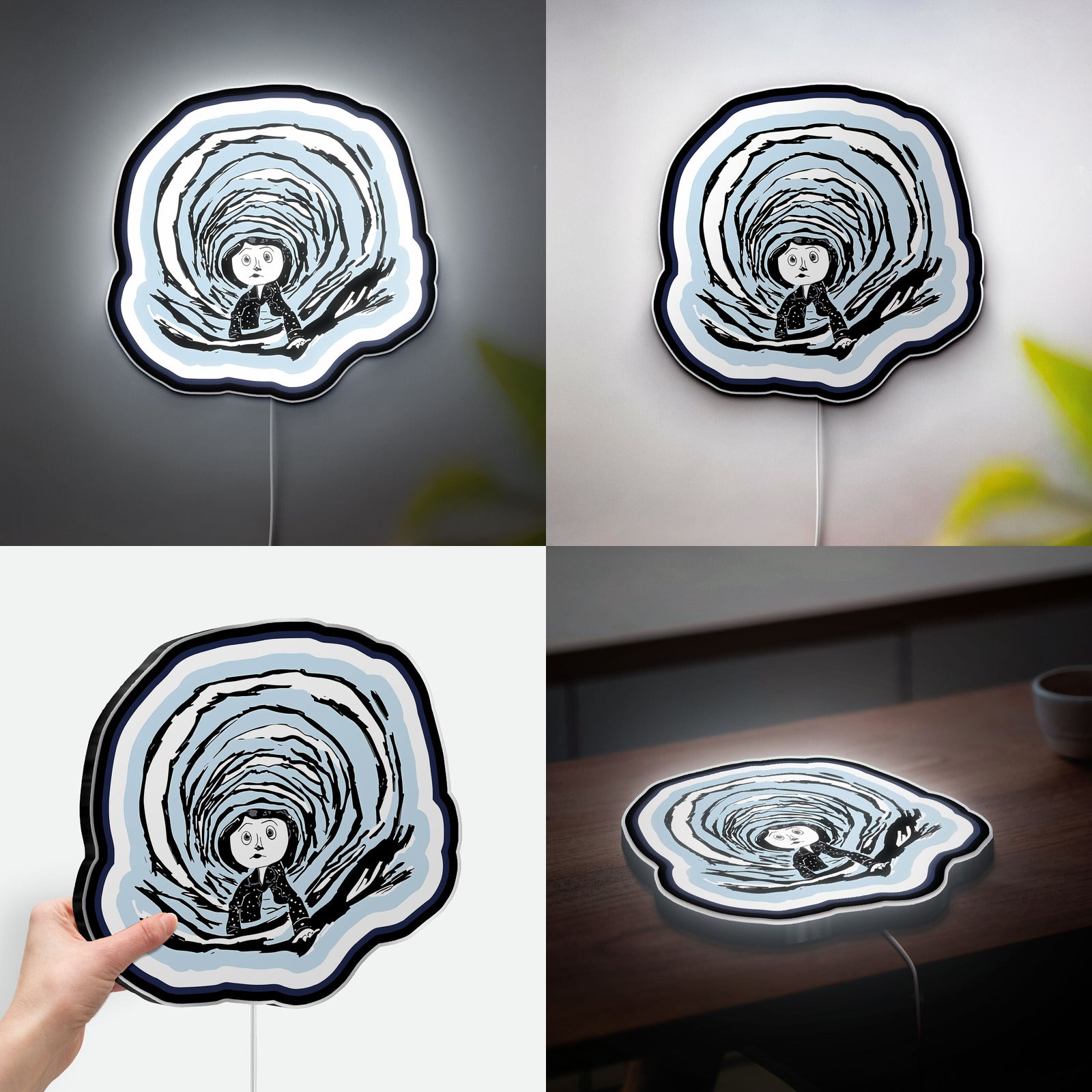 Coraline 3D Light Box - Creepy Cute LED Night Light, Movie Inspired Decor for Kids Room, Unique Gift for Tim Burton Fans 