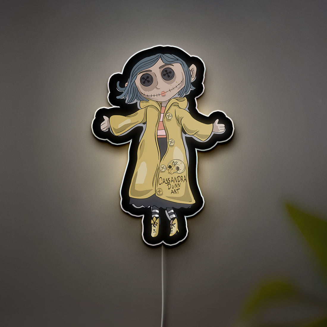 Tim Burton Inspired 3D Light Box - Creepy Cute Coraline LED Night Light, Gothic Cartoon Decor for Movie Fans 