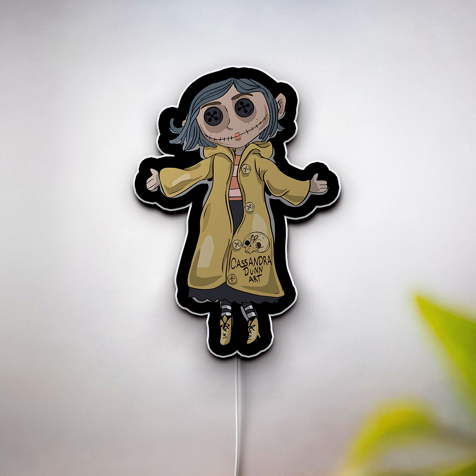 Tim Burton Inspired 3D Light Box - Creepy Cute Coraline LED Night Light, Gothic Cartoon Decor for Movie Fans 