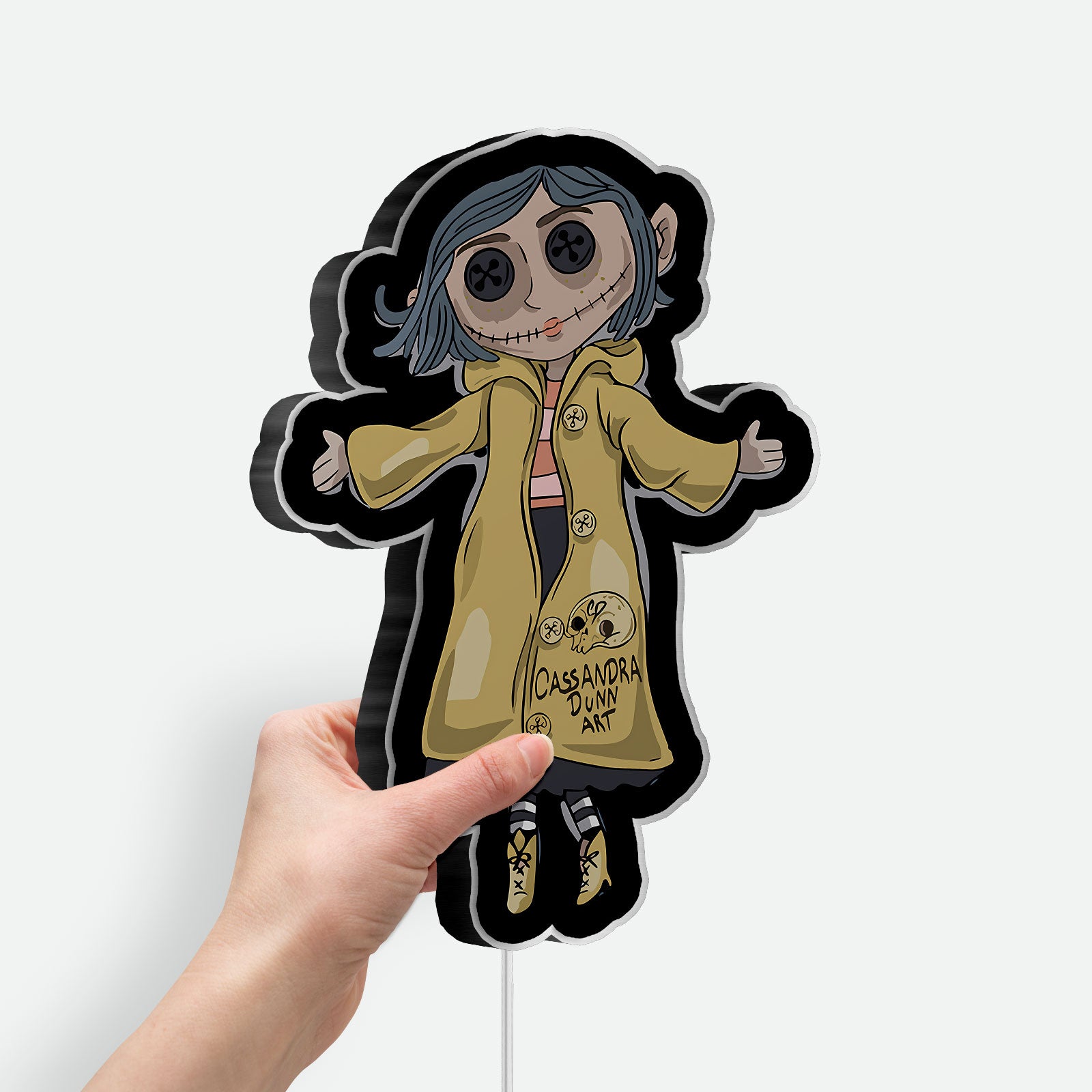 Tim Burton Inspired 3D Light Box - Creepy Cute Coraline LED Night Light, Gothic Cartoon Decor for Movie Fans 