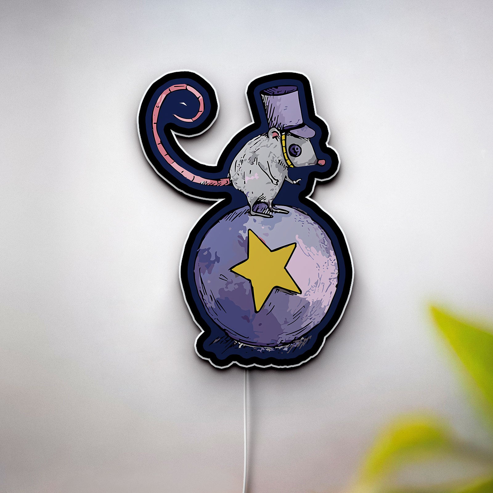 Coraline Inspired 3D Light Box - Creepy Cute Circus Mouse LED Night Light, Neil Gaiman Themed Decor for Gothic Kids Room 
