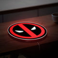 Deadpool Logo 3D Light Box - Marvel Superhero LED Night Light, Cool Comic Art Decor for Fans, Unique Superhero Gift for Men 
