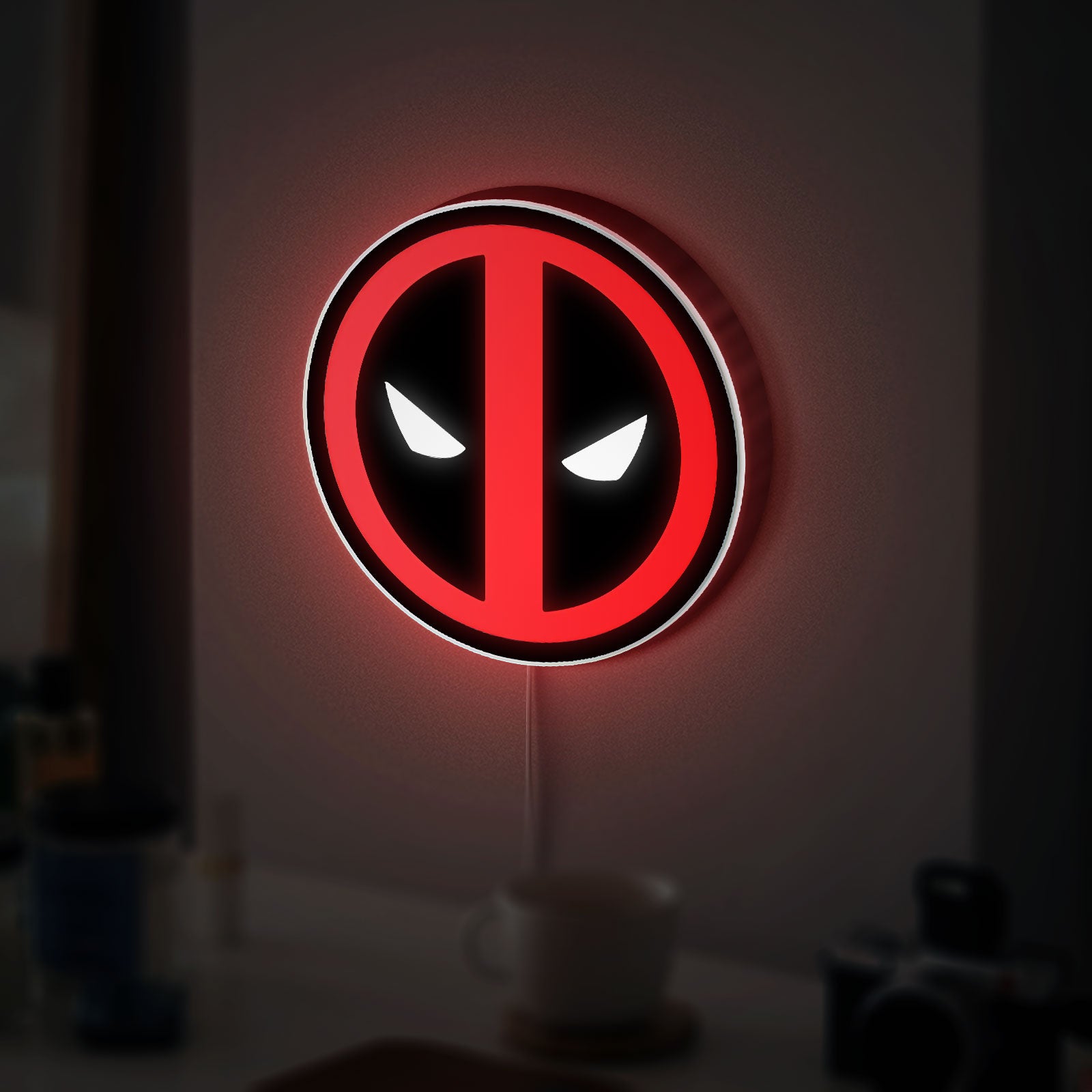 Deadpool Logo 3D Light Box - Marvel Superhero LED Night Light, Cool Comic Art Decor for Fans, Unique Superhero Gift for Men 