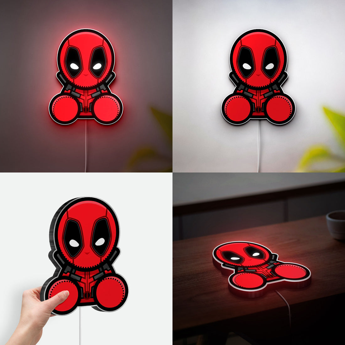 Deadpool 3D Light Box - Marvel Superhero LED Night Light, Cool Comic Wall Decor for Fans, Awesome Gift for Gamers & Movie Lovers

