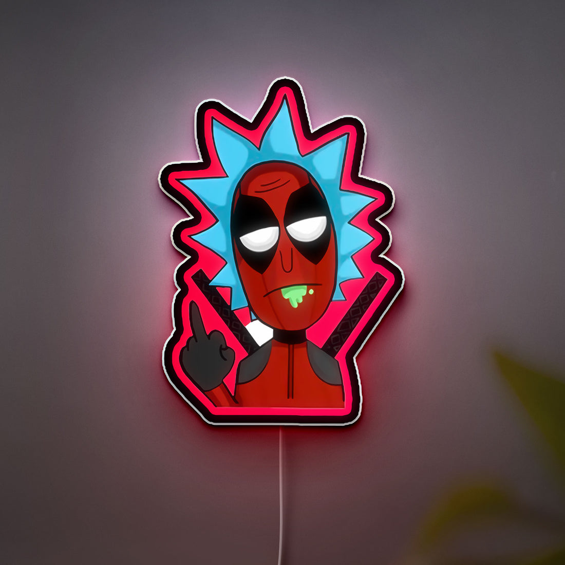 Deadpool & Rick Crossover 3D Light Box - Marvel Comics LED Night Light, Superhero Room Decor for Fans, Funny Gift for Rick & Morty Lovers
