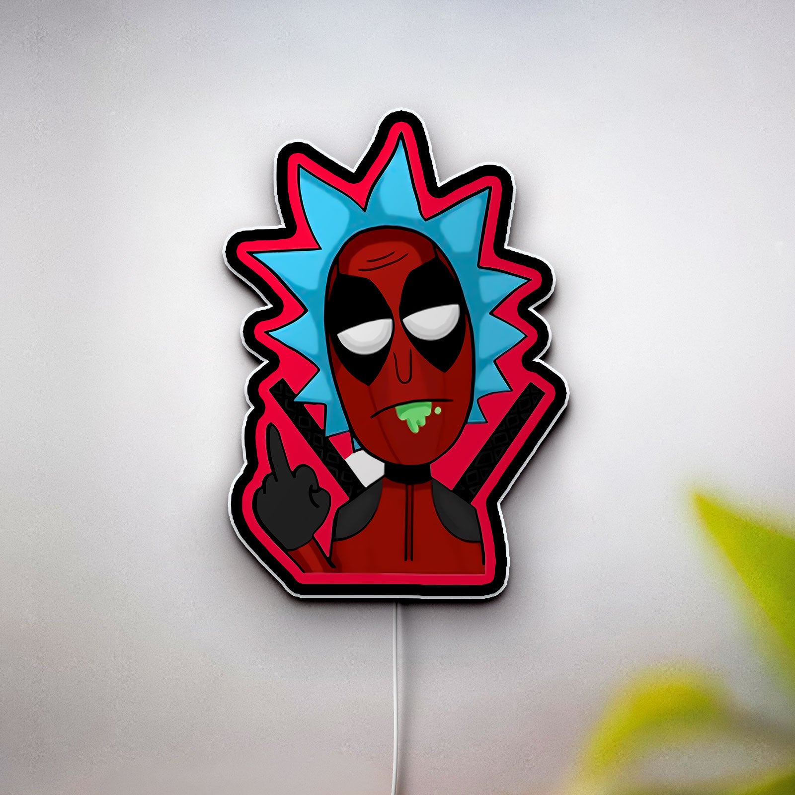 Deadpool & Rick Crossover 3D Light Box - Marvel Comics LED Night Light, Superhero Room Decor for Fans, Funny Gift for Rick & Morty Lovers

