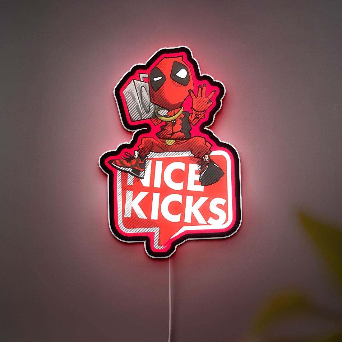 Graffiti Cartoon 3D Light Box - Deadpool Inspired LED Night Light, Dope Street Art Decor for Comic Fans & Urban Style Lovers 