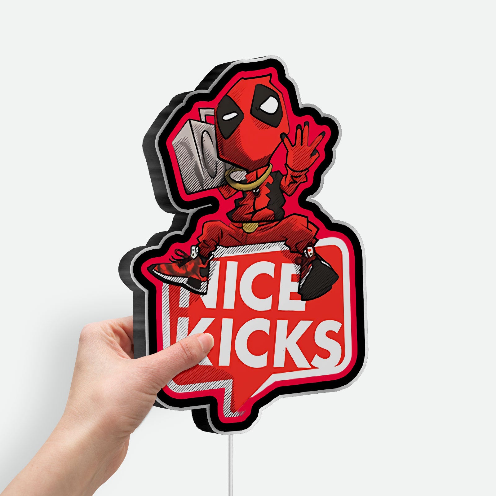 Graffiti Cartoon 3D Light Box - Deadpool Inspired LED Night Light, Dope Street Art Decor for Comic Fans & Urban Style Lovers 