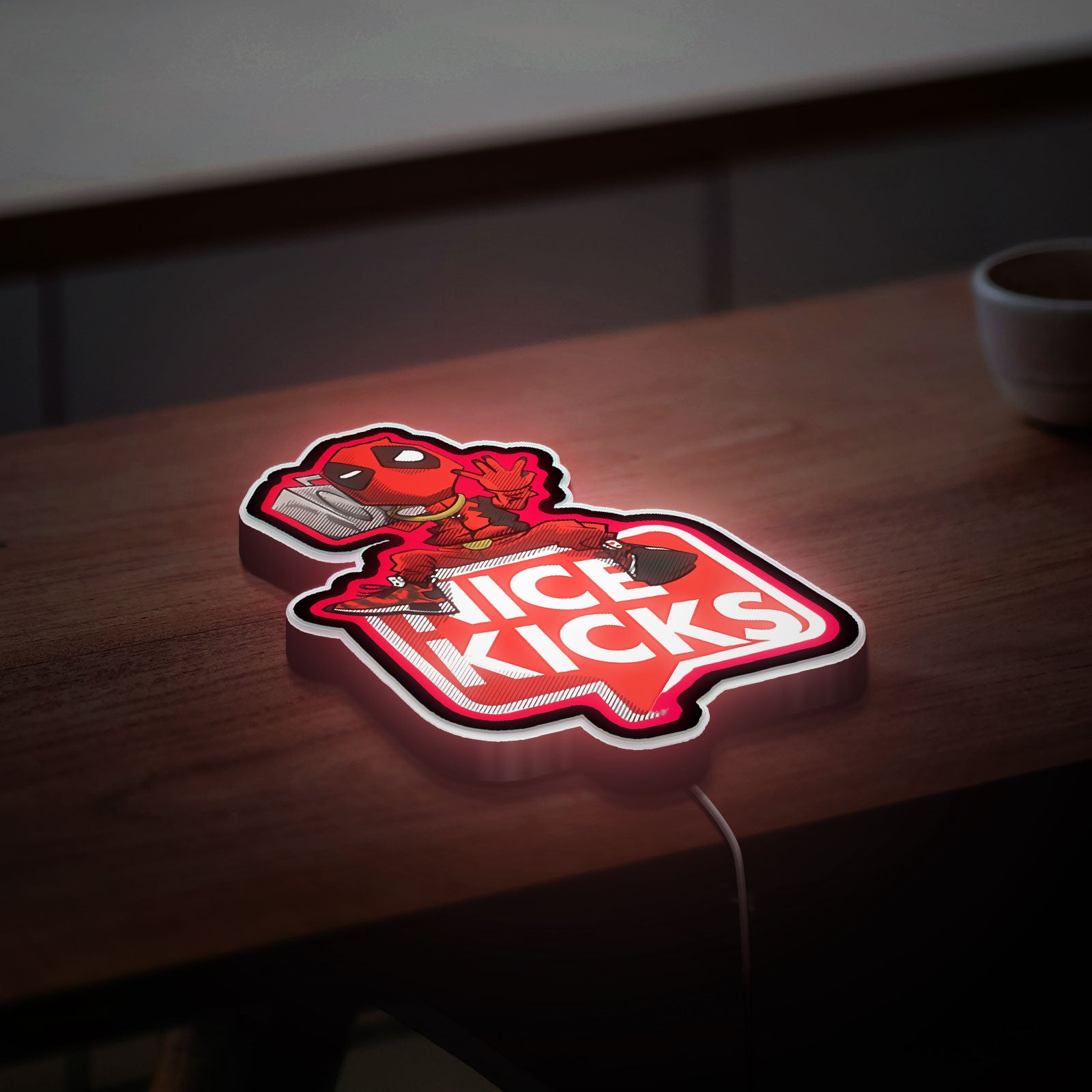 Graffiti Cartoon 3D Light Box - Deadpool Inspired LED Night Light, Dope Street Art Decor for Comic Fans & Urban Style Lovers 