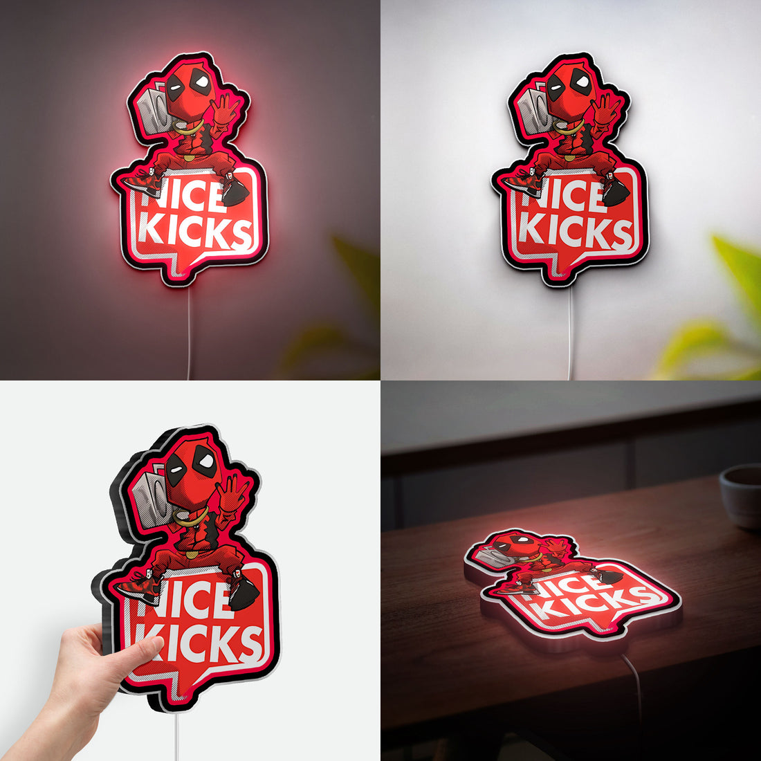 Graffiti Cartoon 3D Light Box - Deadpool Inspired LED Night Light, Dope Street Art Decor for Comic Fans & Urban Style Lovers 