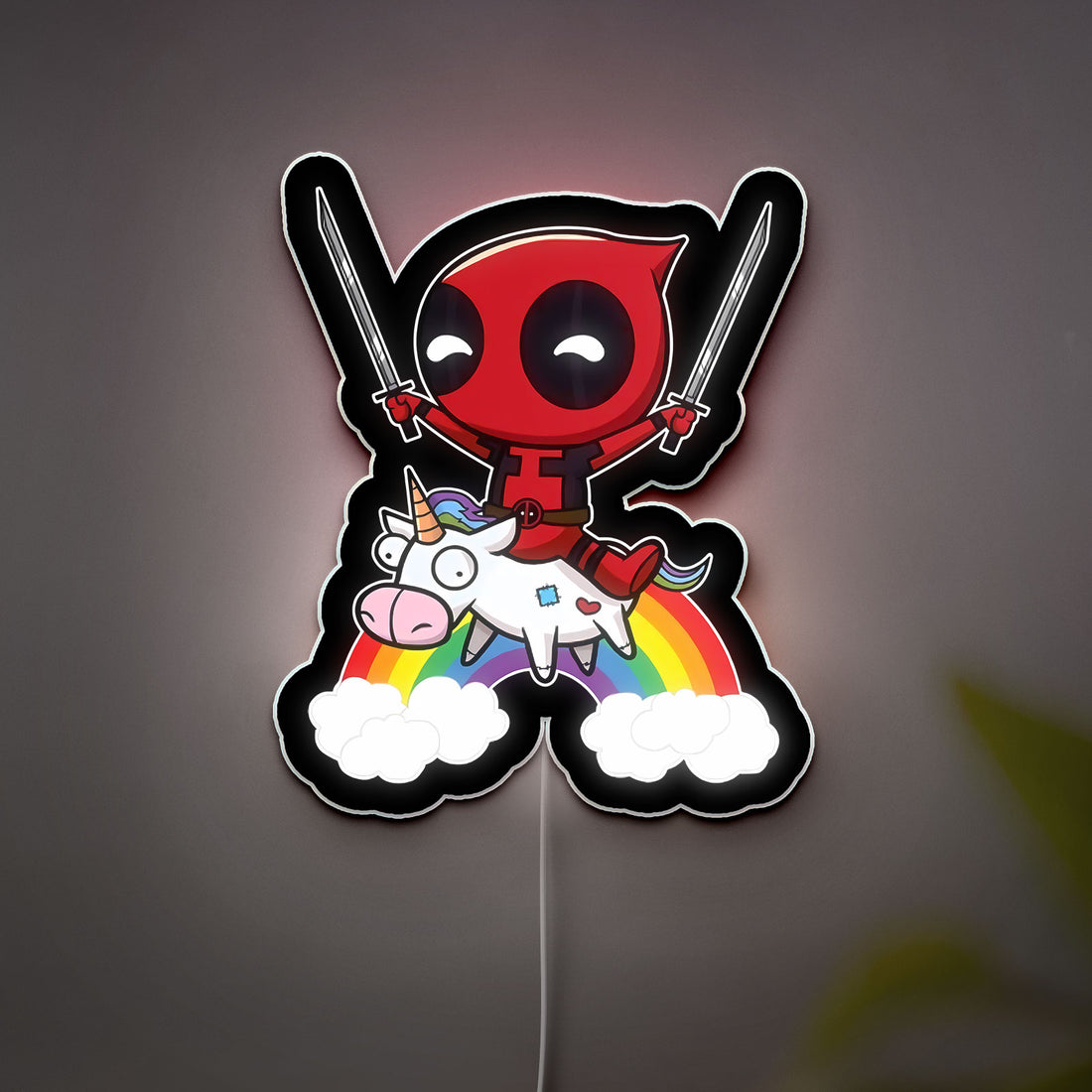 Deadpool & Unicorn 3D Light Box - Funny Anti-Hero LED Night Light, Marvel Inspired Decor for Gamers & Comic Fans 