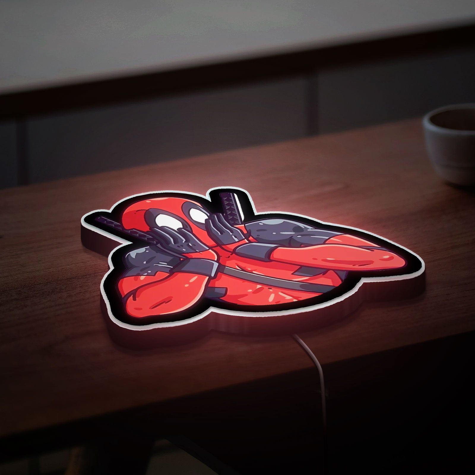 Deadpool 3D Light Box - Marvel Superhero LED Night Light, Anti-Hero Wall Decor for Comic Book & Movie Fans
