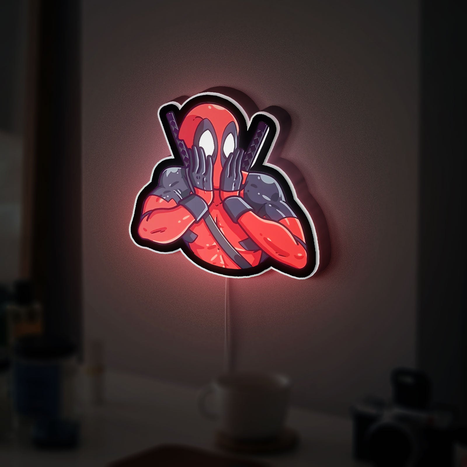 Deadpool 3D Light Box - Marvel Superhero LED Night Light, Anti-Hero Wall Decor for Comic Book & Movie Fans
