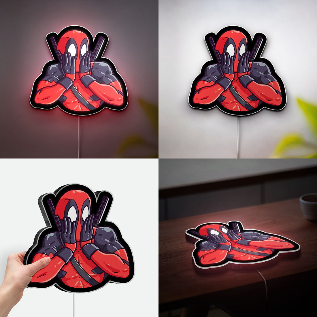 Deadpool 3D Light Box - Marvel Superhero LED Night Light, Anti-Hero Wall Decor for Comic Book & Movie Fans
