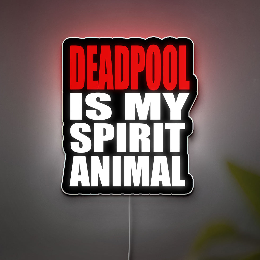 Deadpool Spirit Animal 3D Light Box - Marvel Superhero LED Night Light, Funny Comic Book Decor for Fans & Gamers 
