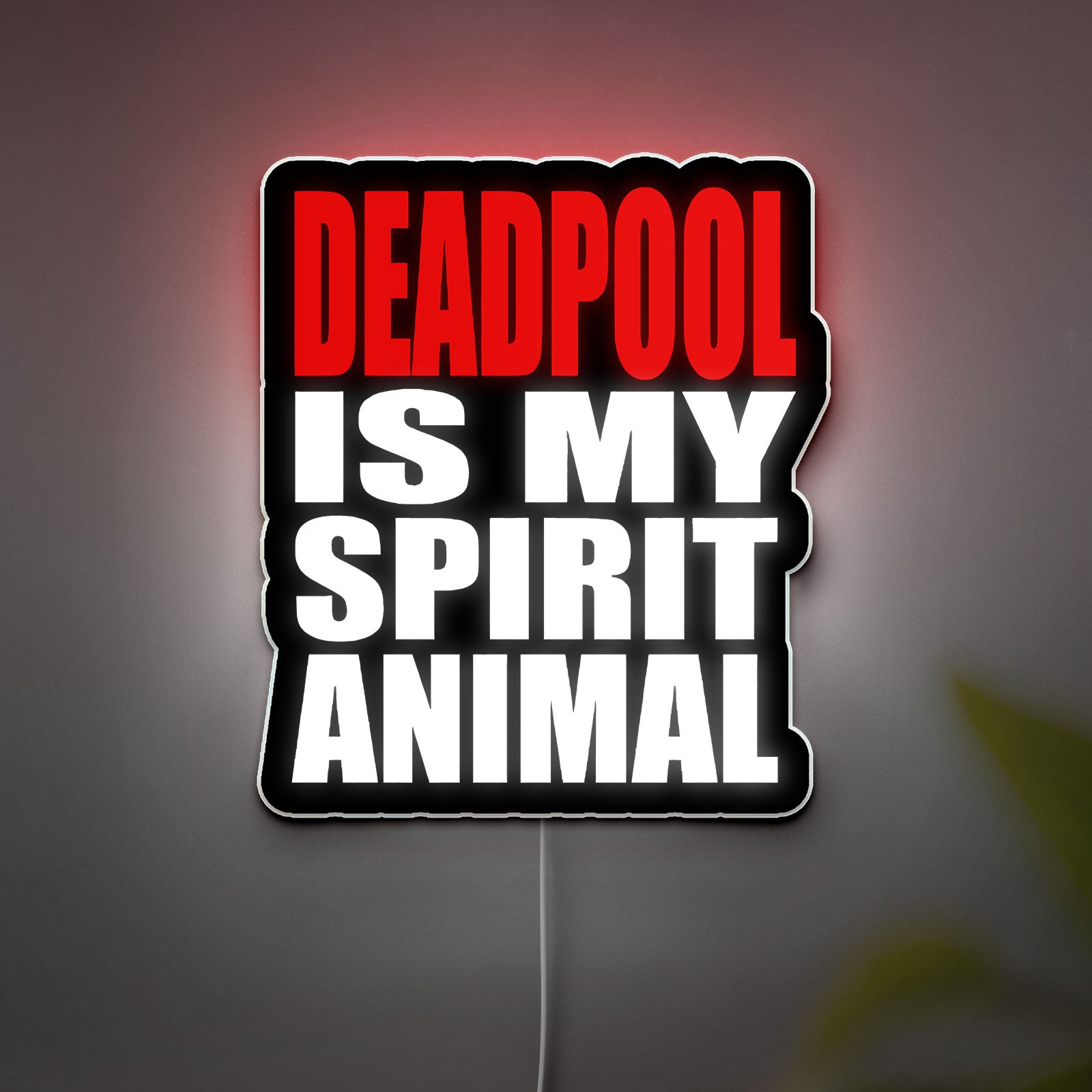 Deadpool Spirit Animal 3D Light Box - Marvel Superhero LED Night Light, Funny Comic Book Decor for Fans & Gamers 