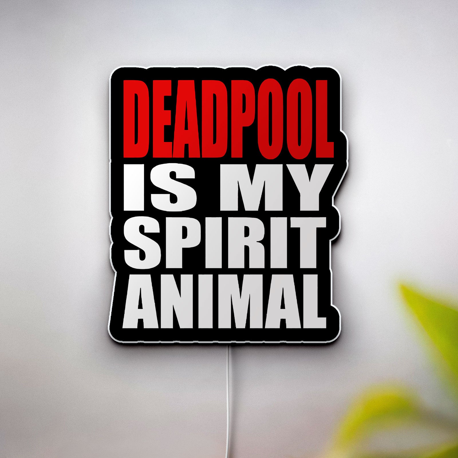 Deadpool Spirit Animal 3D Light Box - Marvel Superhero LED Night Light, Funny Comic Book Decor for Fans & Gamers 