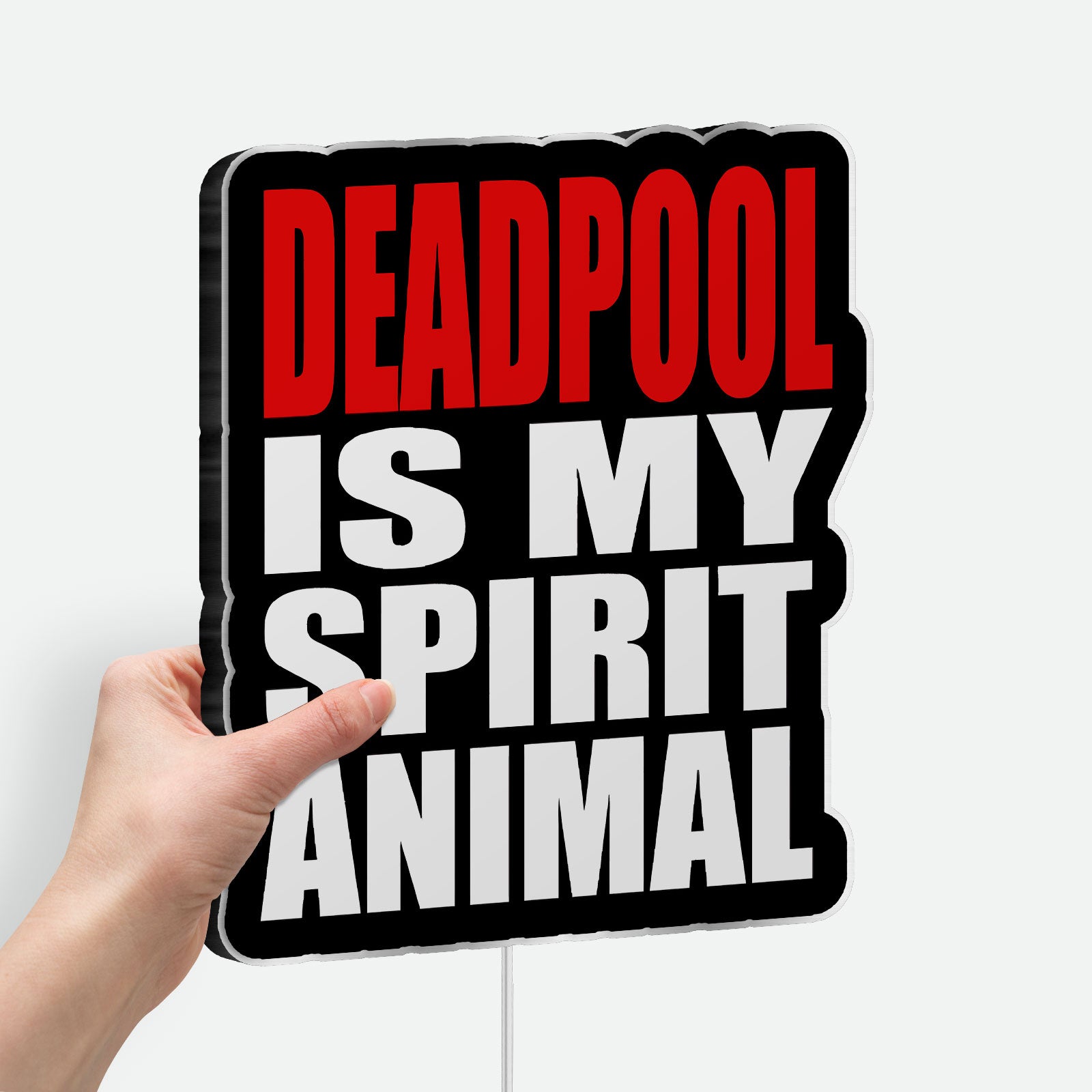 Deadpool Spirit Animal 3D Light Box - Marvel Superhero LED Night Light, Funny Comic Book Decor for Fans & Gamers 