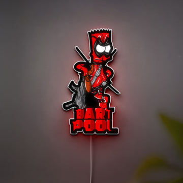 Bartpool 3D Light Box - Deadpool & Simpsons Crossover LED Night Light, Funny Cartoon Decor for Marvel & Disney Fans

