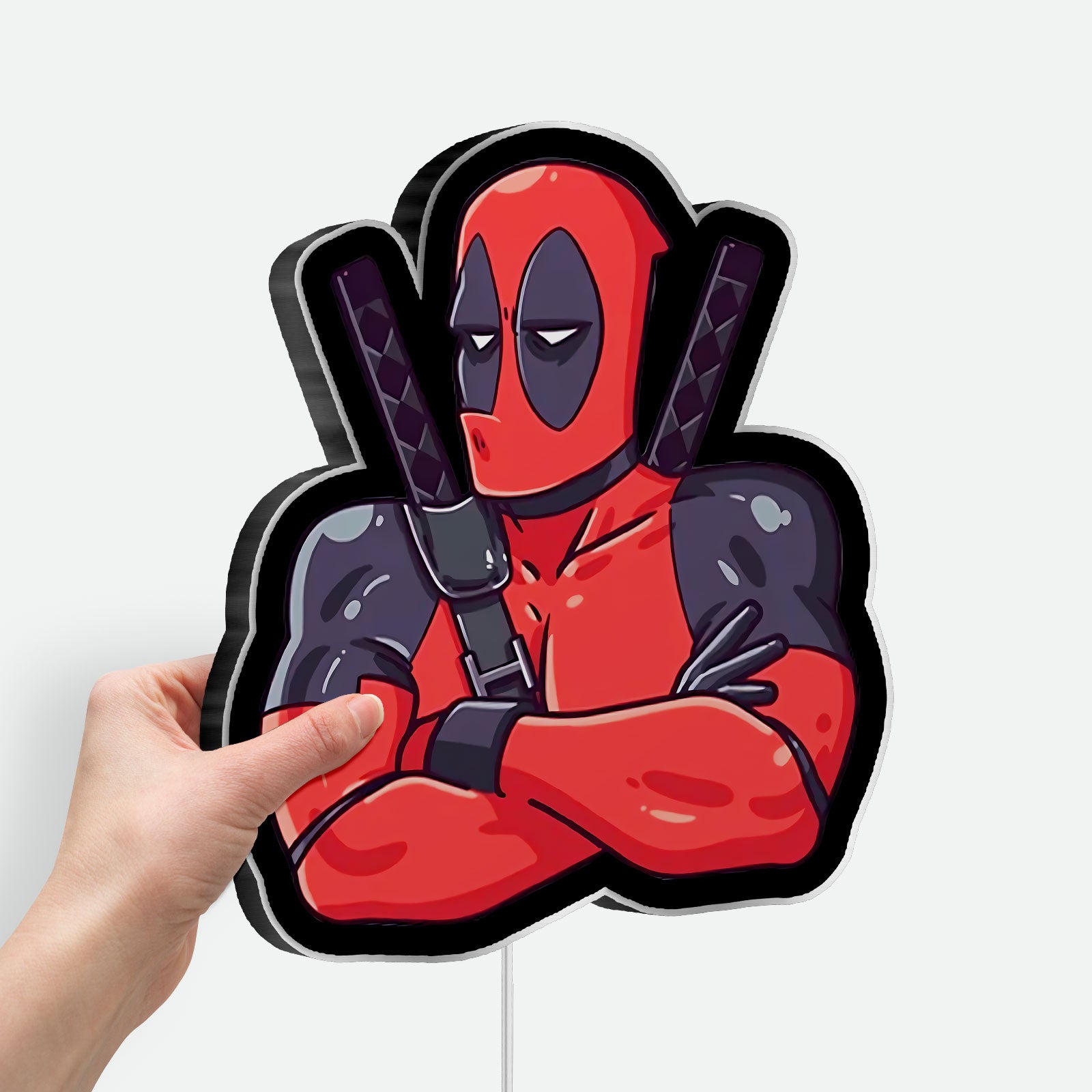 Deadpool 3D Light Box - Marvel Superhero LED Night Light, Anti-Hero Wall Decor for Comic Book & Movie Fans 