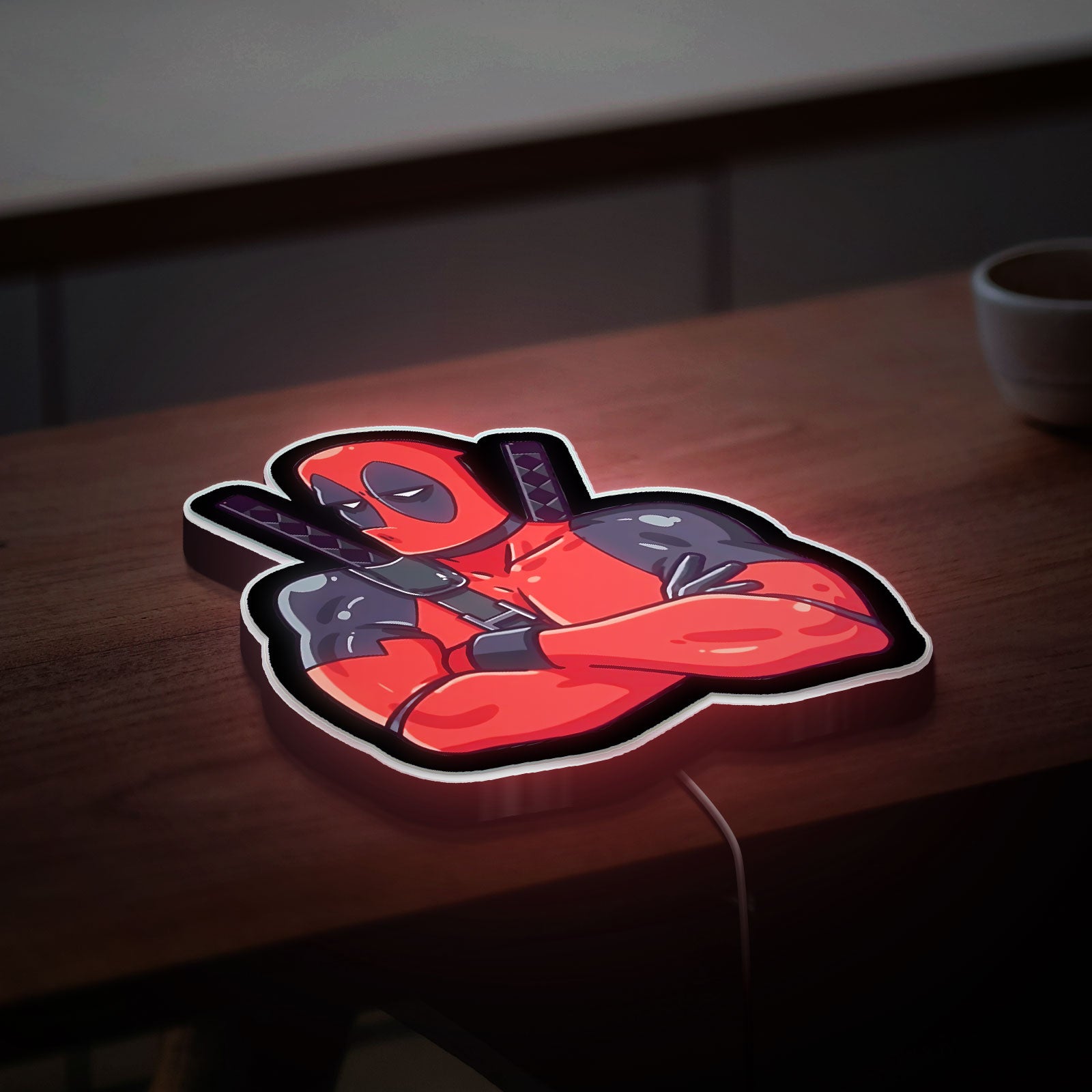 Deadpool 3D Light Box - Marvel Superhero LED Night Light, Anti-Hero Wall Decor for Comic Book & Movie Fans 