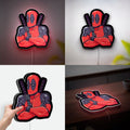 Deadpool 3D Light Box - Marvel Superhero LED Night Light, Anti-Hero Wall Decor for Comic Book & Movie Fans 