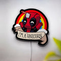 Unicorn Deadpool 3D Light Box - Cute & Funny LED Night Light, Kawaii Superhero Decor for Marvel Fans & Kids Room
