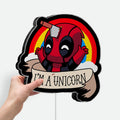 Unicorn Deadpool 3D Light Box - Cute & Funny LED Night Light, Kawaii Superhero Decor for Marvel Fans & Kids Room
