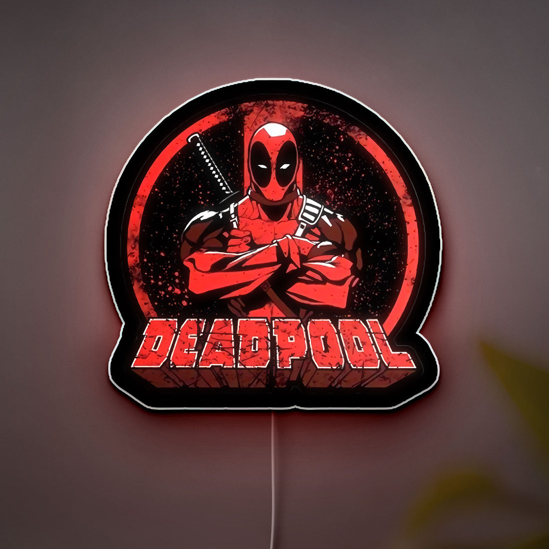 Marvel Deadpool LED Night Light, Superhero Room Decor for MCU Fans & Comic Book Lovers
