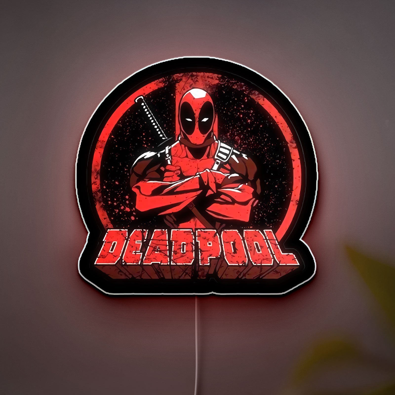 Marvel Deadpool LED Night Light, Superhero Room Decor for MCU Fans & Comic Book Lovers
