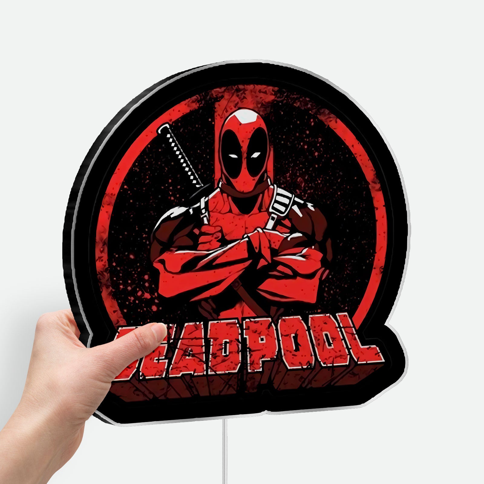 Marvel Deadpool LED Night Light, Superhero Room Decor for MCU Fans & Comic Book Lovers
