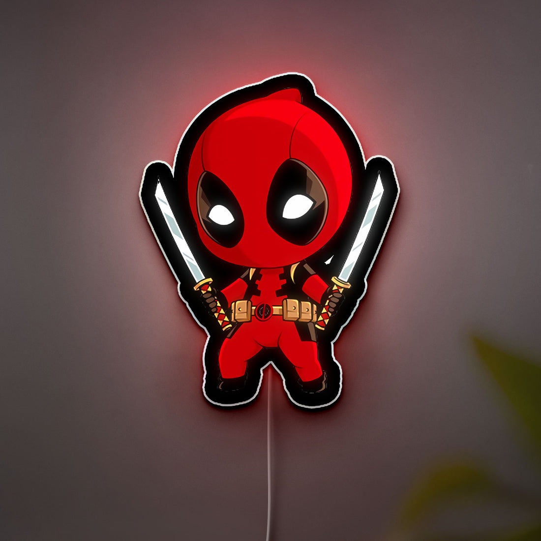 Chibi Deadpool 3D Light Box - Marvel Superhero LED Night Light, Funny Cartoon Decor for Fans, Cool Gift for Gamers & Anime Lovers 