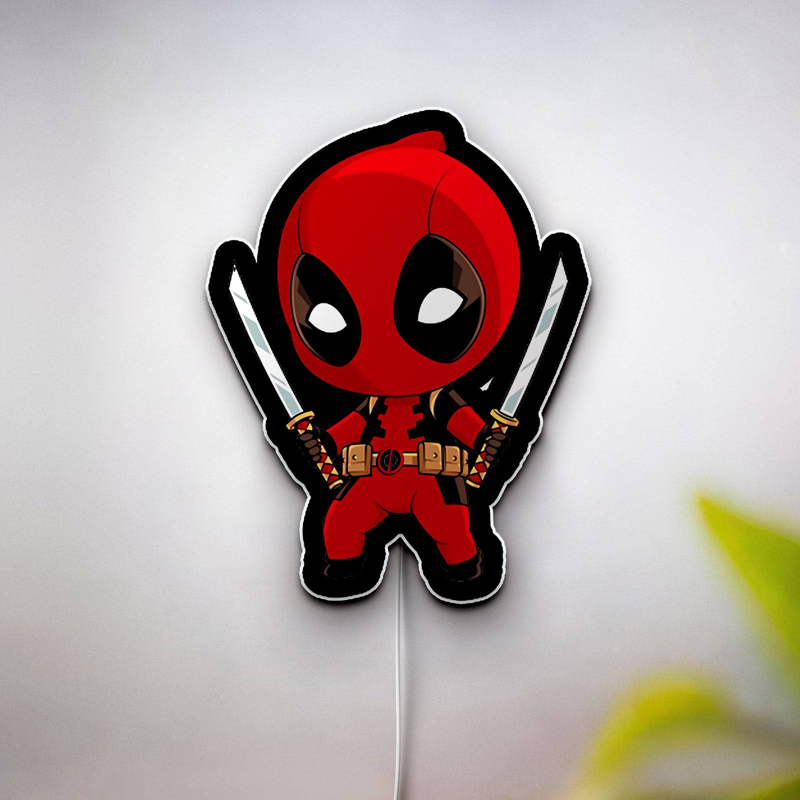 Chibi Deadpool 3D Light Box - Marvel Superhero LED Night Light, Funny Cartoon Decor for Fans, Cool Gift for Gamers & Anime Lovers 